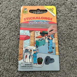 Vintage 1995 Golden Books Stickalongs Service Station Reusable Vinyl Stickers